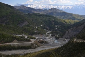 The Austrian company ENSO Hydro is currently constructing a hydropower plant in the midst of the Albanian Fir of Hotova National Park. © Roland Tasho.