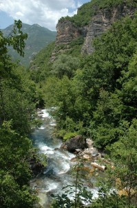 Mavrovo NP in Macedonia: 19 hydropower projects are here in the pipeline, one is under construction. The photo shows the Mala Reka, a river on which a threshold power plant is projected. © Gabriel Schwaderer