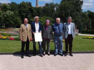 From left to right: Dr. Gottwald/Schweisfurth Stiftung, Ulrich Eichelmann, Dr. Dorette Staab, Dr. Emil Dister, Alexander Zinke in Rastatt. Photo: Jürgen Milborn
