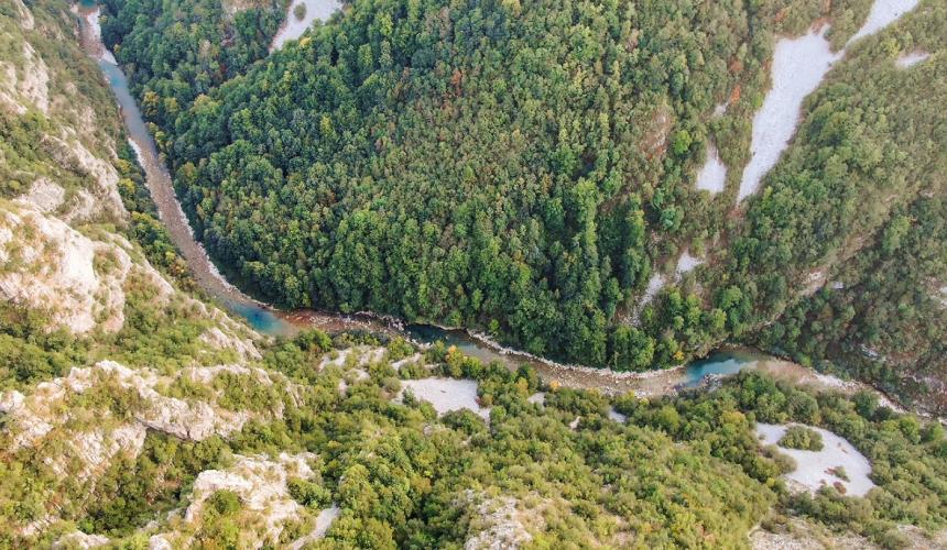 The beautiful but threatened Komarnica canyon in Montenegro. © Dobrica Mitrović