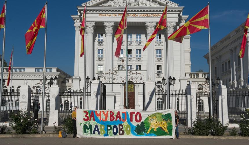 Protest activity in Skopje for the protection of the Mavrovo NP © Eko-svest