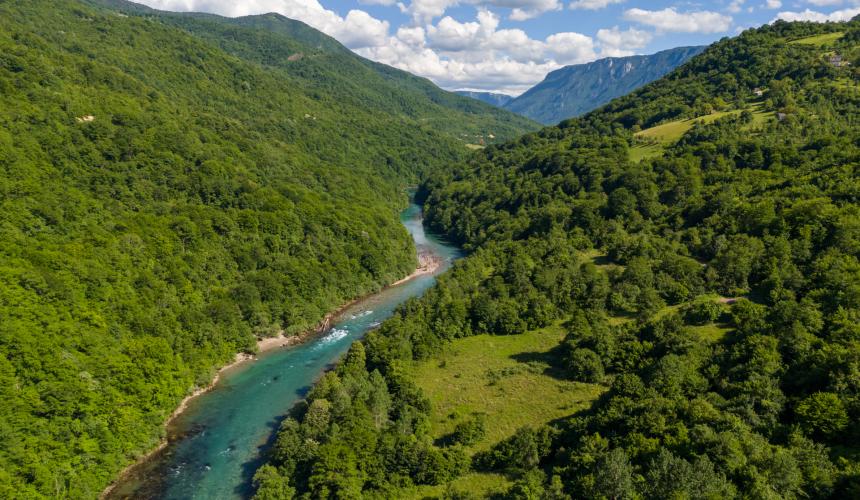 Upper Drina River: this free-flowing section would be drowned by the Buk Bijela reservoir. © Bruno D’Amicis