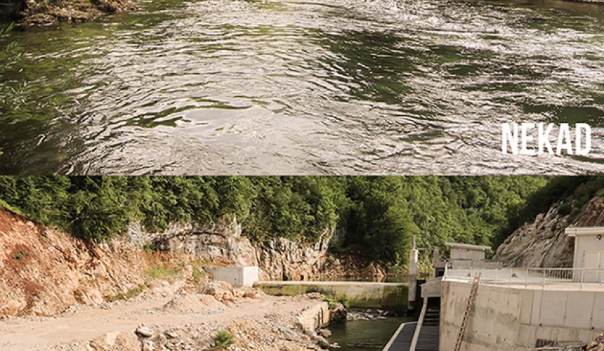 Sana river before and after the construction of HPP Medna © Viktor Bjelic