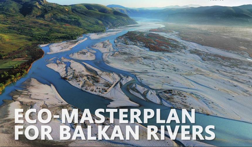 The Eco-Masterplan. More than 80,000 kilometers of Balkan rivers and streams were scientifically assessed, 76% thereorf were defined as No-go zones for the construction of hydropower plants. The Blue Heart of Europe must continue to beat. © Cover: Save the Blue Heart of Europe. Cover photo: Gregor Šubic 