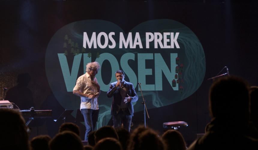 Ulrich Eichelmann, Riverwatch (left) and Olsi Nika, EcoAlbania (right) speak of the uniqueness of the Vjosa river  © Moris Rama