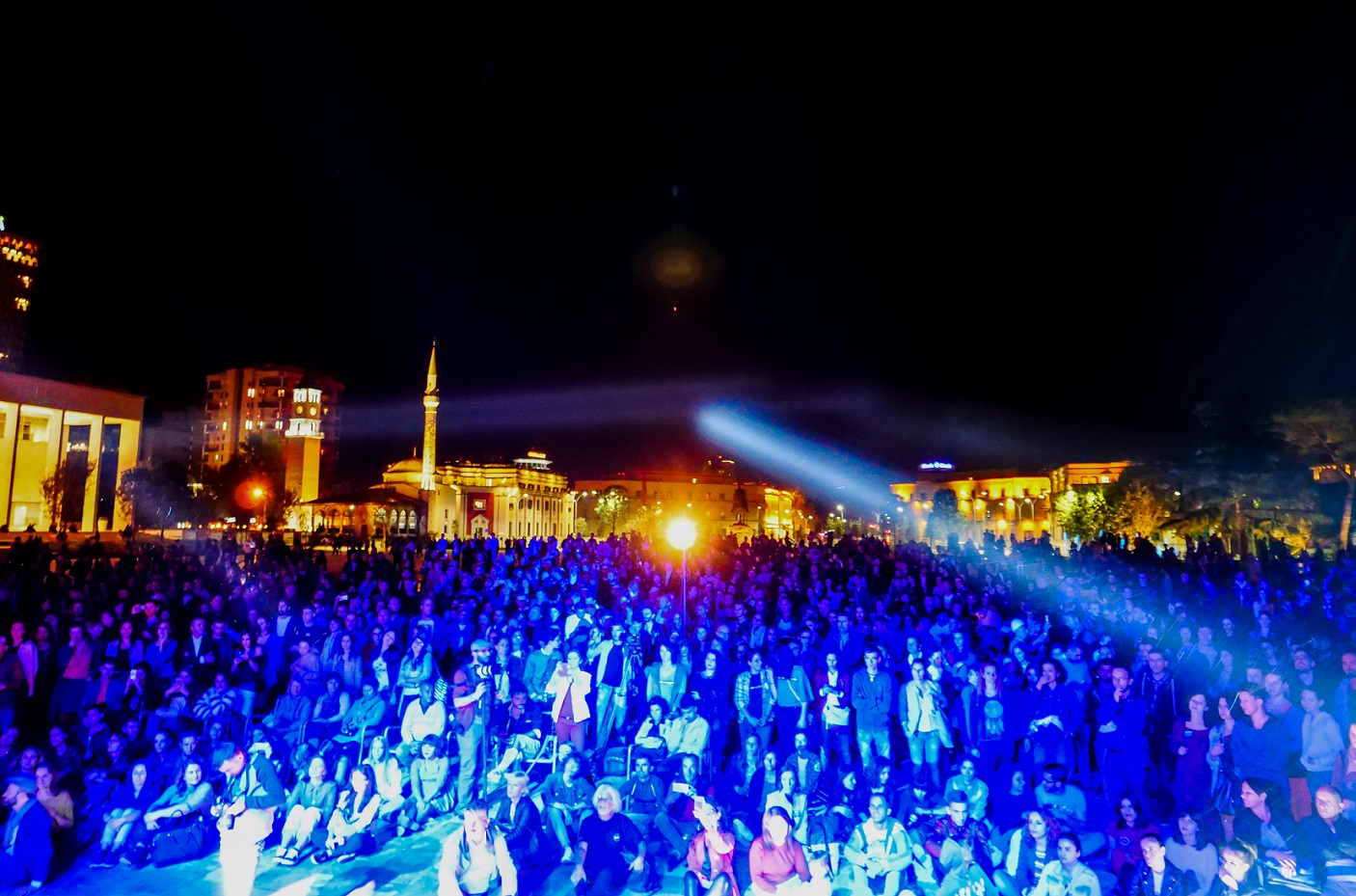 About 4000 people attended the Vjosa concert at the main square in Tirana © Adrian Guri